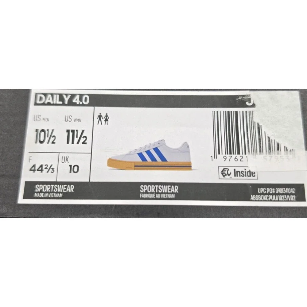 Adidas Daily 4.0 White Blue Gum Suede Men's 10.5 Women's 11.5 NEW Box